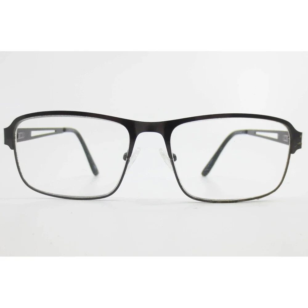 Robert Mitchel RM 202130 GM Gunmetal Black Rectangular Metal Eyeglass Frames